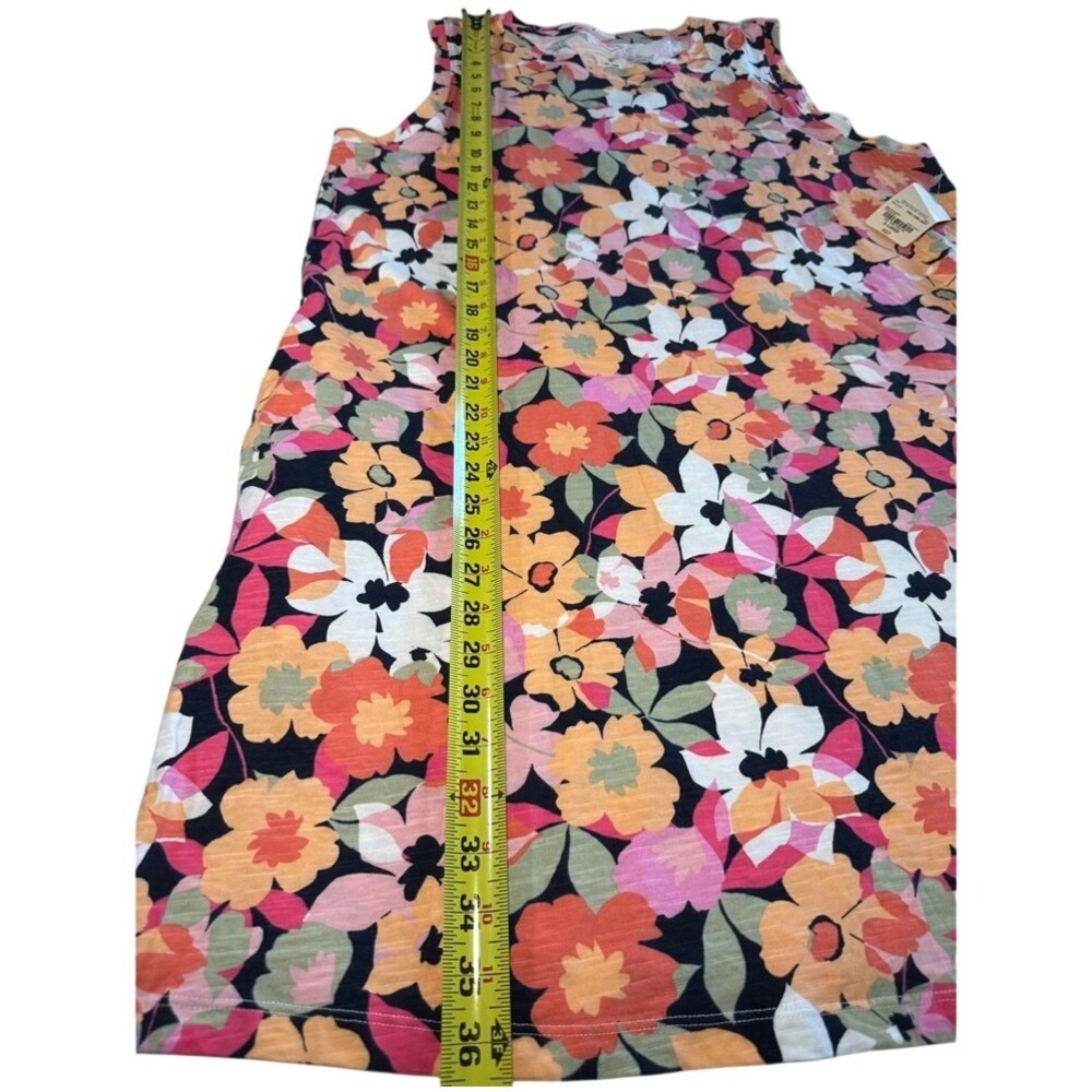 St Johns Bay Womens XL Multi Floral Sleeveless Cotton Shift Dress New - Picture 5 of 8
